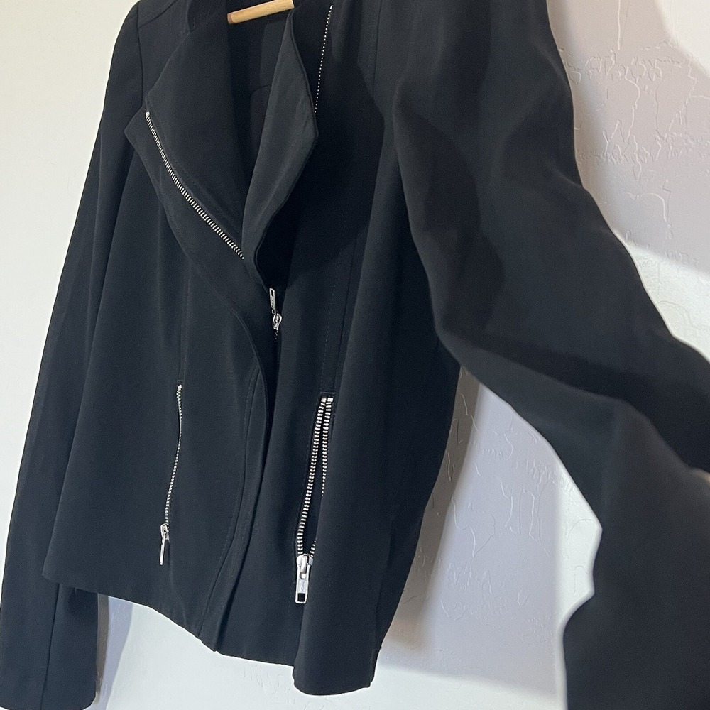 Aritzia Babaton Blazer Moto Jacket Woman's Dominic Size 6 Black - Picture 2 of 13